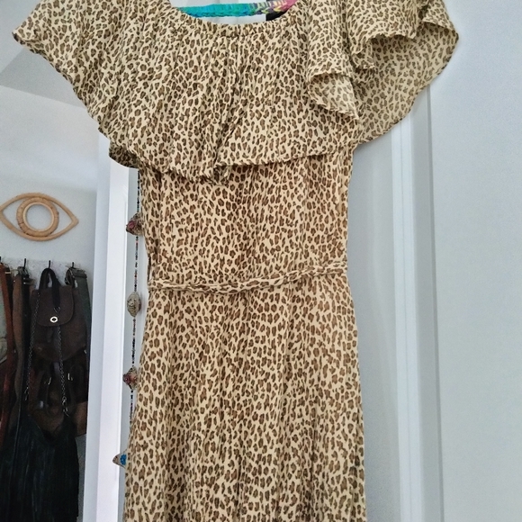 Leopard print Anthropologie dress sz 0 - Picture 4 of 15